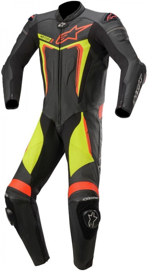 Alpinestars Motegi V3 1 Piece Leather Suit 1 Yellow Fluo & Red